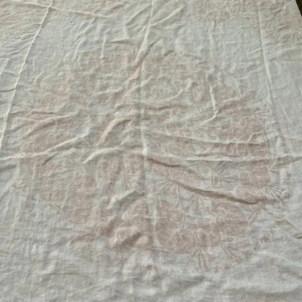 Vintage Linen Tablecloth Light Pink Persian Style Reversible 54